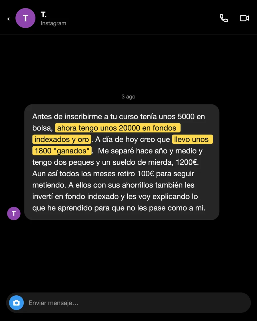 Mensaje de T., alumno del PIO, agosto 2026