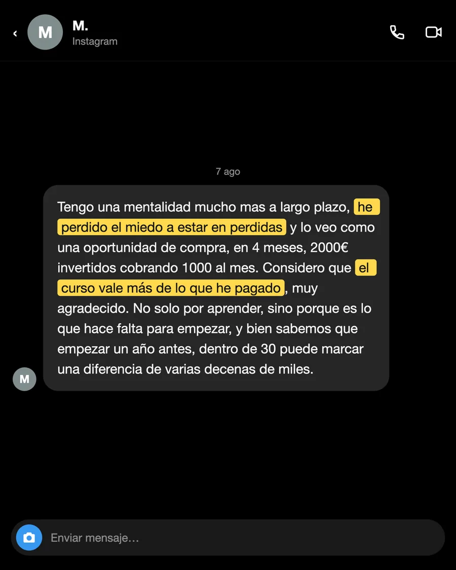Mensaje de M., alumno del PIO, agosto 2026