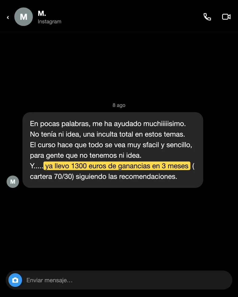 Mensaje de M., alumno del PIO, agosto 2026