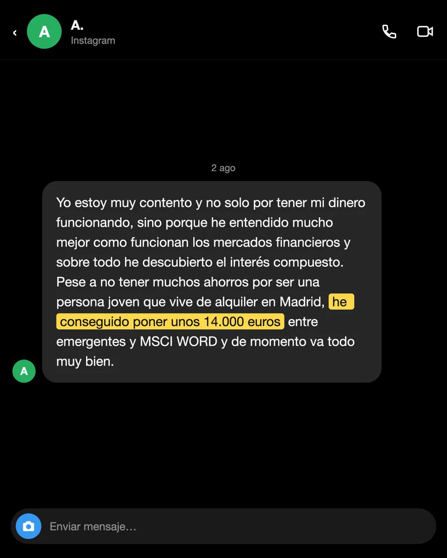 Mensaje de A., alumno del PIO, agosto 2026