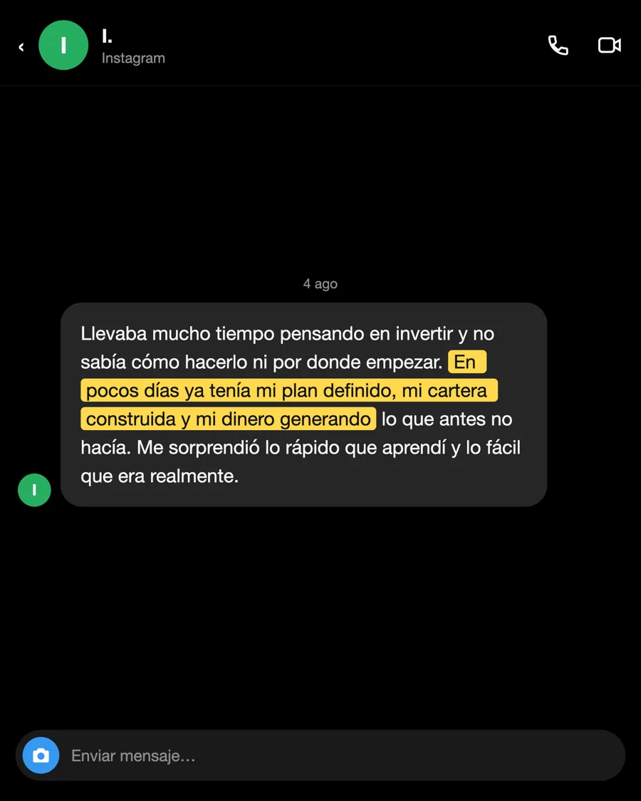Mensaje de I., alumno del PIO, agosto 2026