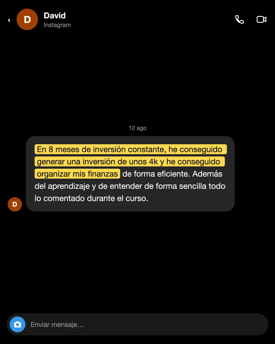 Mensaje de David, alumno del PIO, agosto 2026