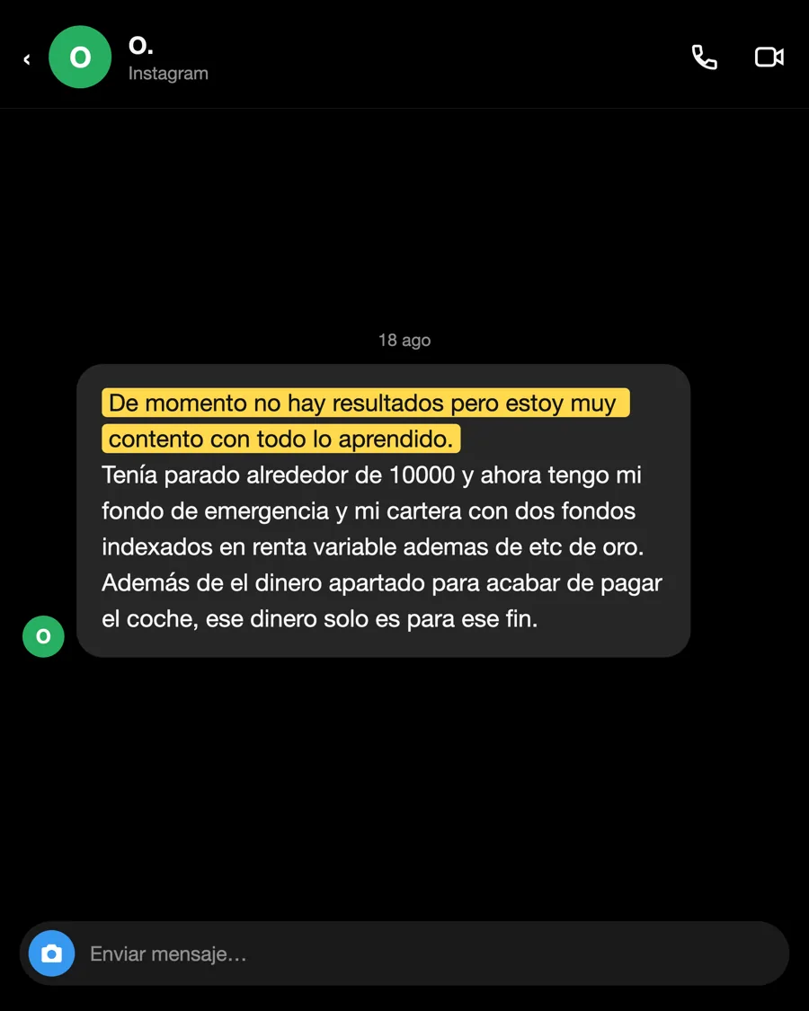 Mensaje de O., alumno del PIO, agosto 2026